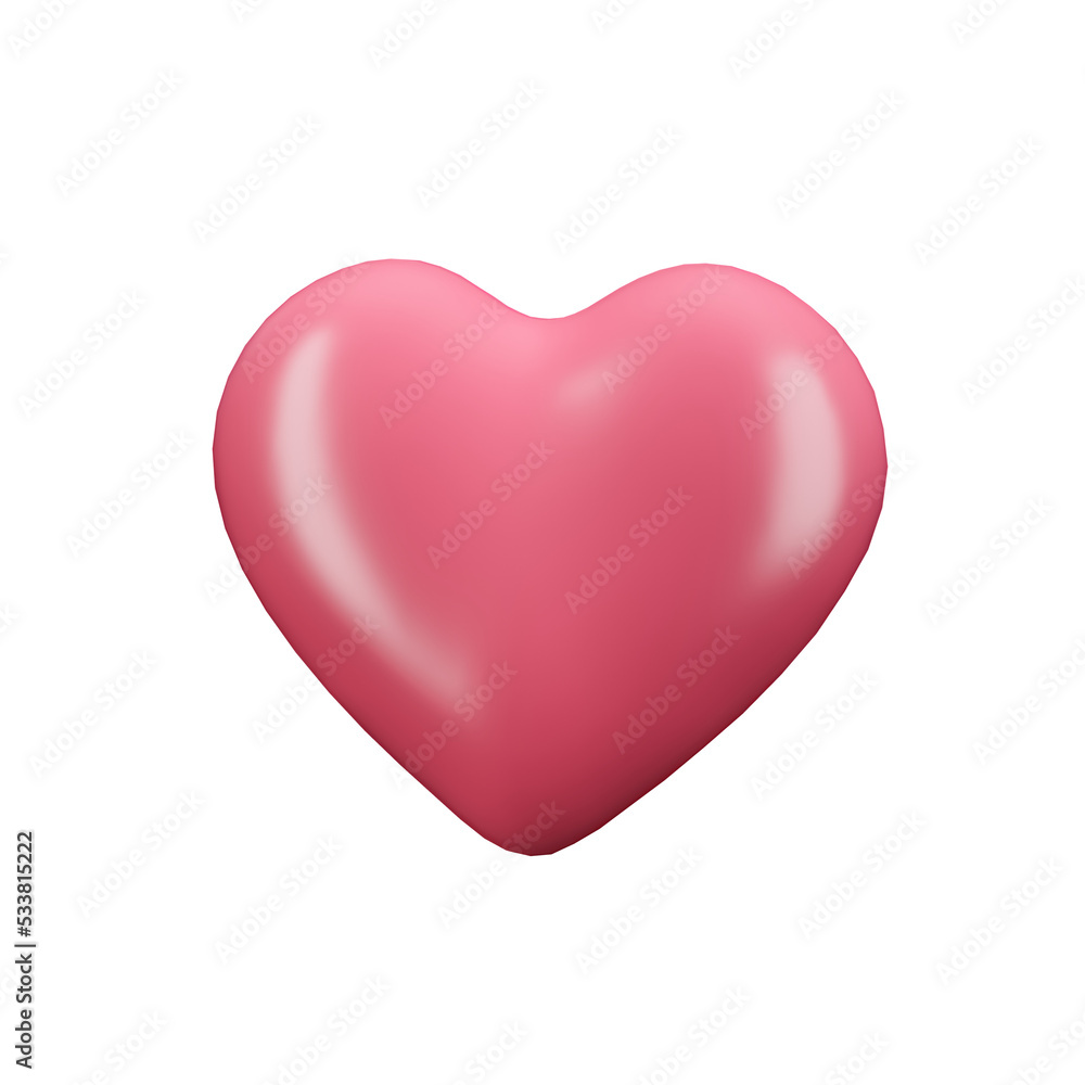 Heart icon isolated 3d render illustration
