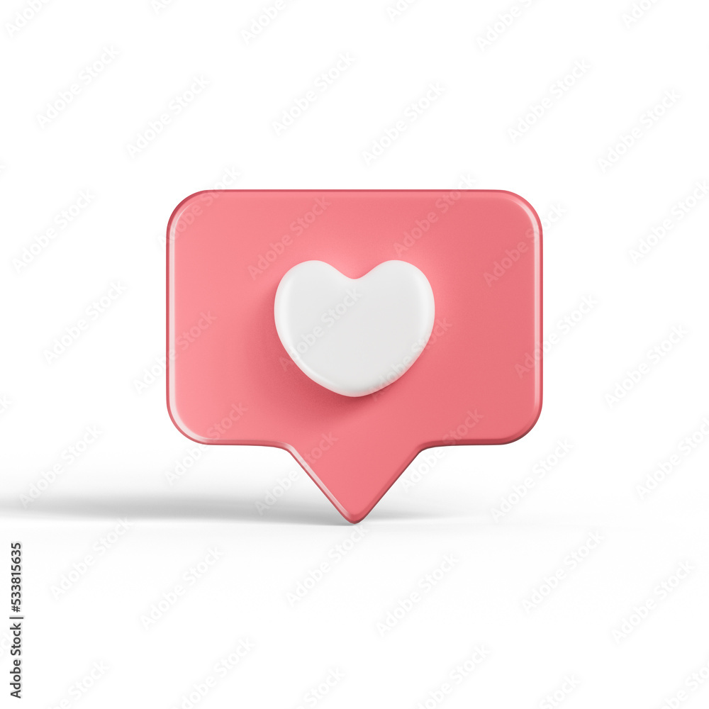 Love chat bubble minimal isolated 3d render illustration Love chat bubble minimal isolated 3d render illustration