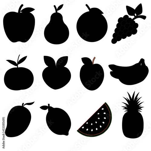 set of fruit icons