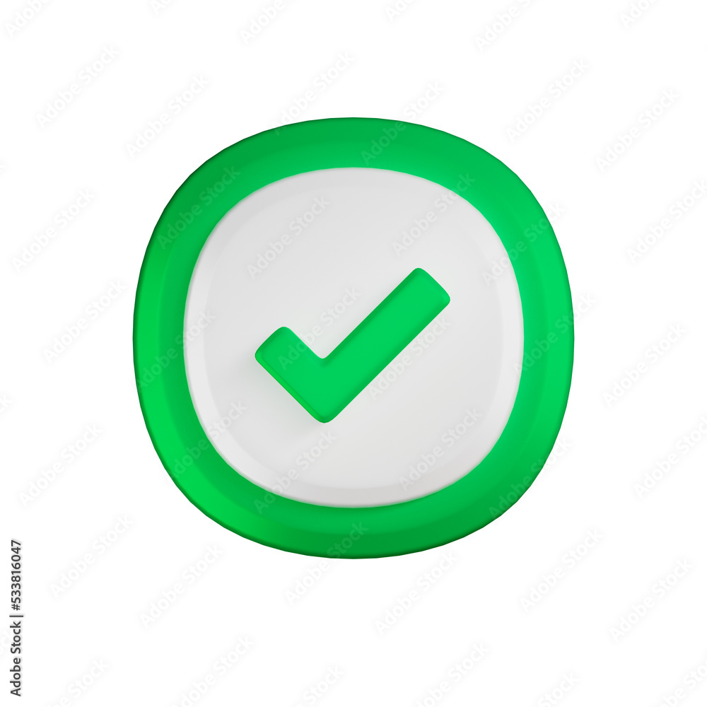 Green check icon 3d element Illustration Green check icon 3d element Illustration
