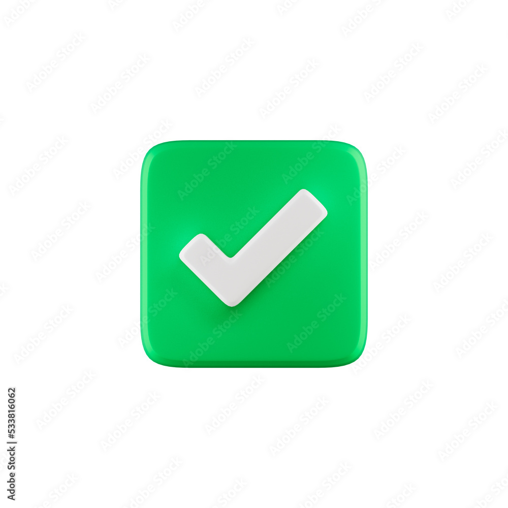 Green check icon 3d element Illustration Green check icon 3d element Illustration