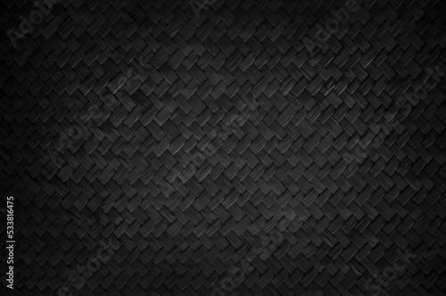 Wallpaper Mural Old black reed weaving mat texture background, pattern of woven rattan mat in vintage style. Torontodigital.ca