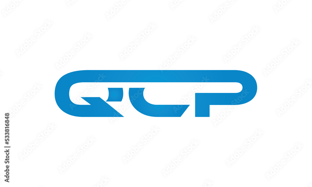 QCP monogram linked letters, creative typography logo icon QCP monogram linked letters, creative typography logo icon