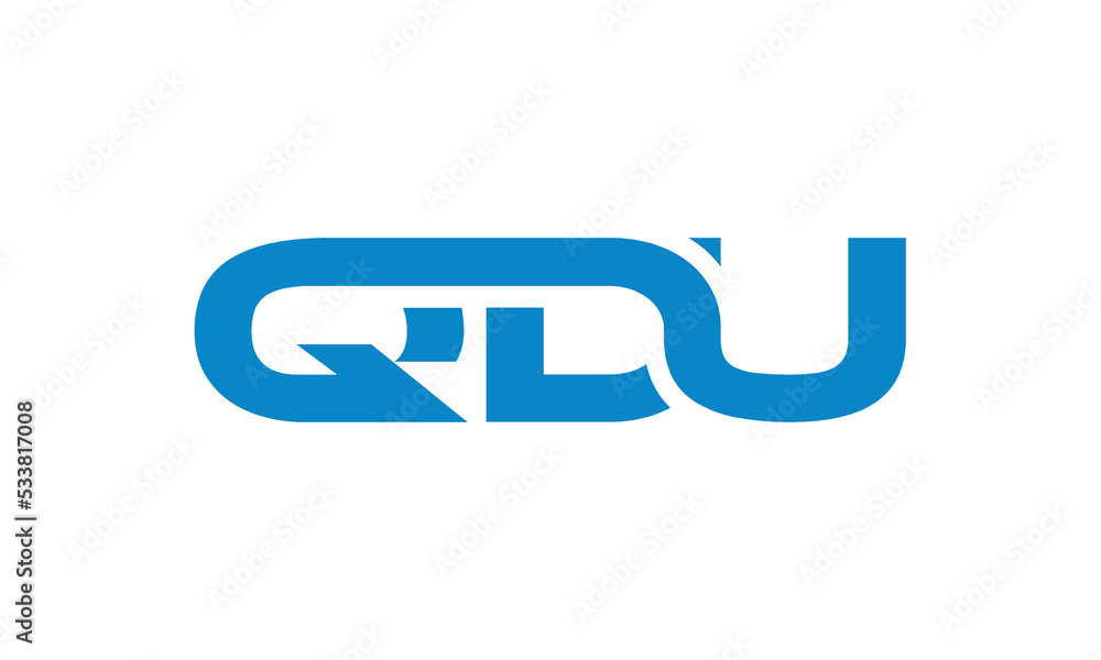 QDU monogram linked letters, creative typography logo icon QDU monogram linked letters, creative typography logo icon