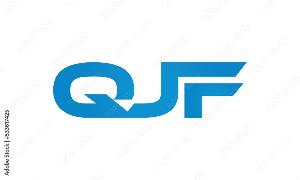 QJF monogram linked letters, creative typography logo icon QJF monogram linked letters, creative typography logo icon