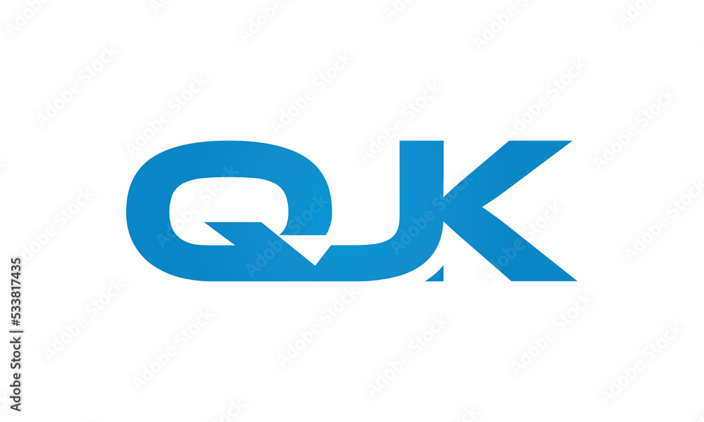 QJK monogram linked letters, creative typography logo icon QJK monogram linked letters, creative typography logo icon