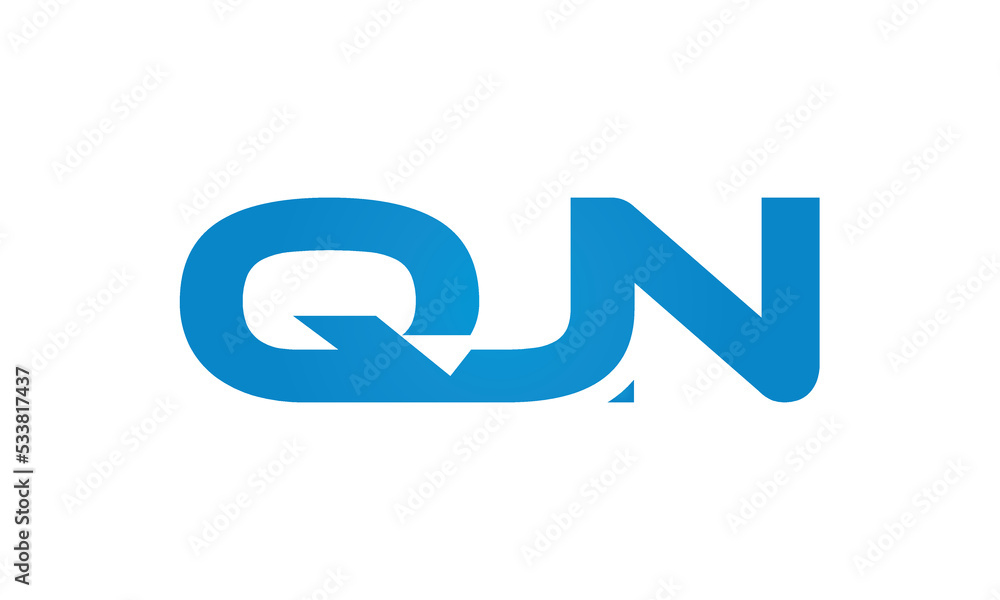 QJN monogram linked letters, creative typography logo icon QJN monogram linked letters, creative typography logo icon
