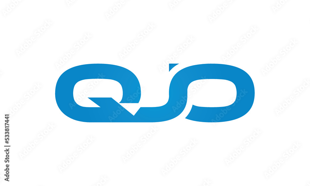 QJO monogram linked letters, creative typography logo icon QJO monogram linked letters, creative typography logo icon