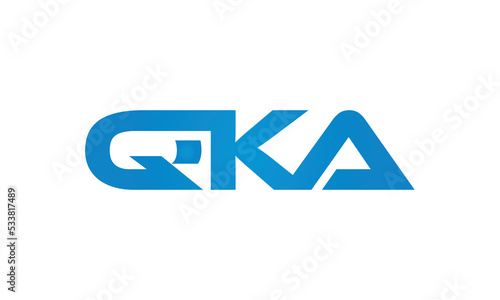 QKA monogram linked letters, creative typography logo icon