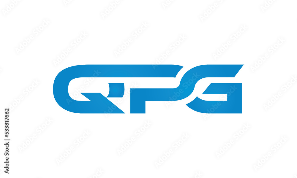 QPG monogram linked letters, creative typography logo icon QPG monogram linked letters, creative typography logo icon