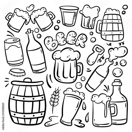 Hand Drawn Beer Doodle Vector Element