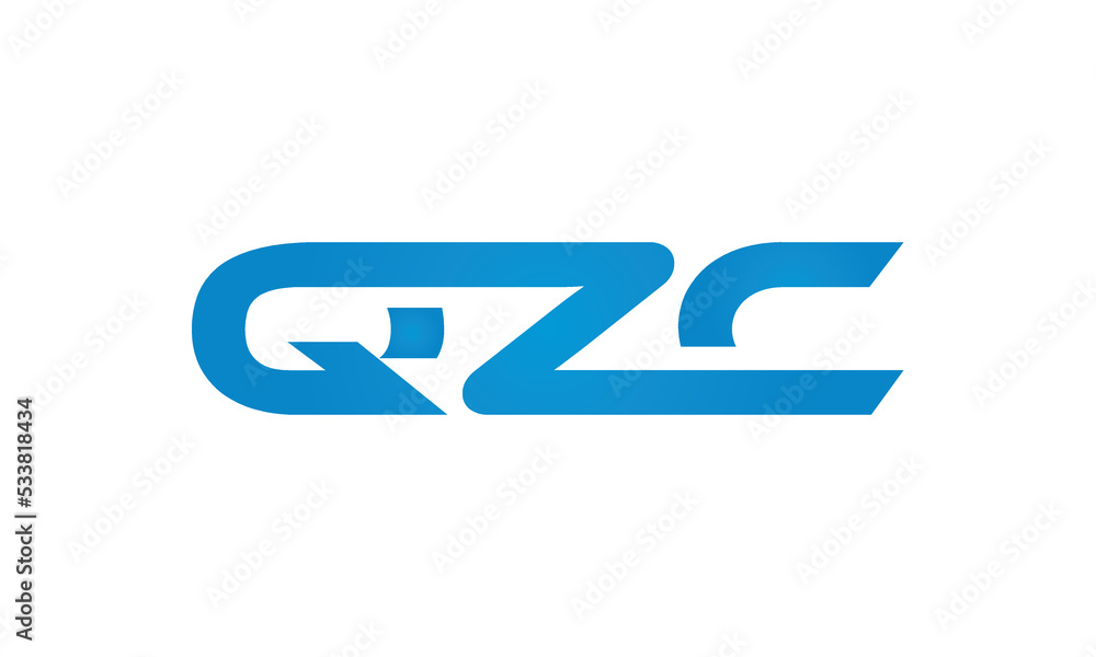QZC monogram linked letters, creative typography logo icon QZC monogram linked letters, creative typography logo icon