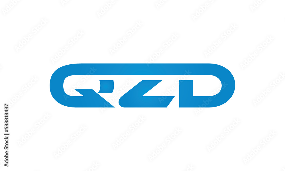 QZD monogram linked letters, creative typography logo icon QZD monogram linked letters, creative typography logo icon