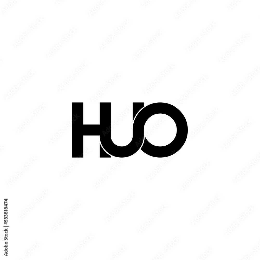 Huo lettering initial monogram logo design Huo lettering initial monogram logo design