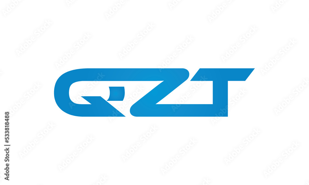 QZT monogram linked letters, creative typography logo icon QZT monogram linked letters, creative typography logo icon