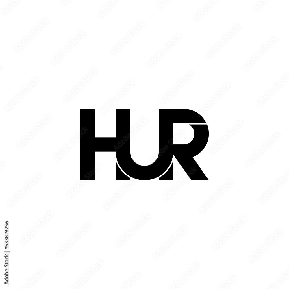 hur lettering initial monogram logo design hur lettering initial monogram logo design