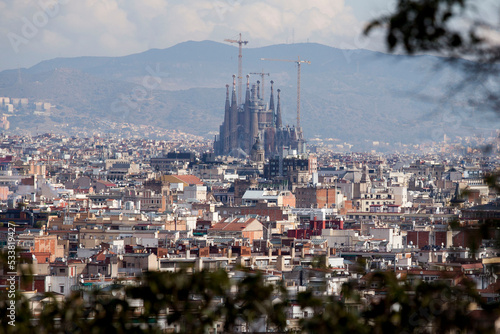 cityscape of church of sacred family, sagrada familia, temple, Barcelona © Giuseppe