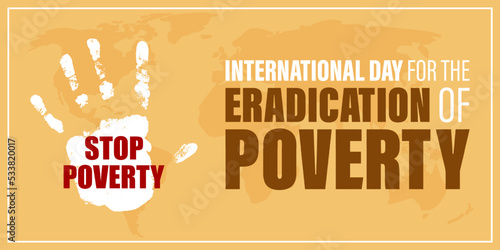 vector illustration for international day for the eradication of poverty photo
