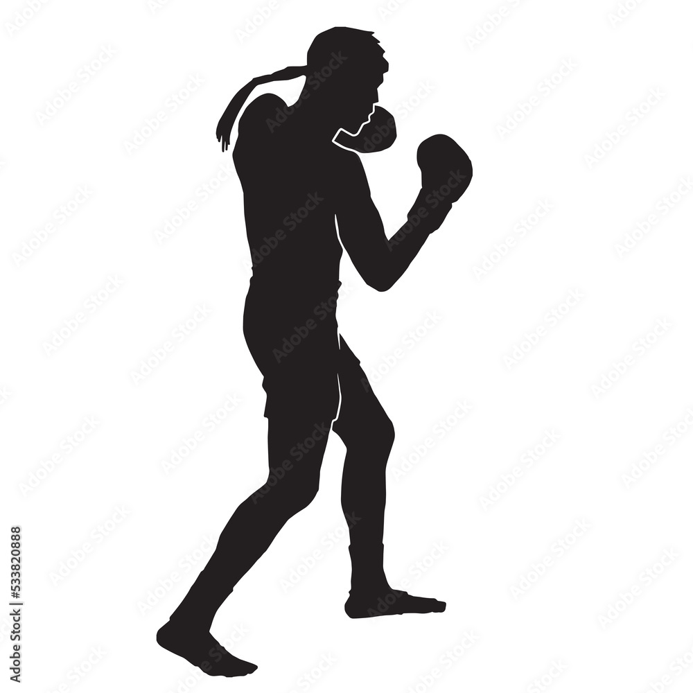 Thai Boxing fight traditional dance before fight, silhouette of a man practicing muay thai Vector illustration Thai Boxing fight traditional dance before fight, silhouette of a man practicing muay thai Vector illustration