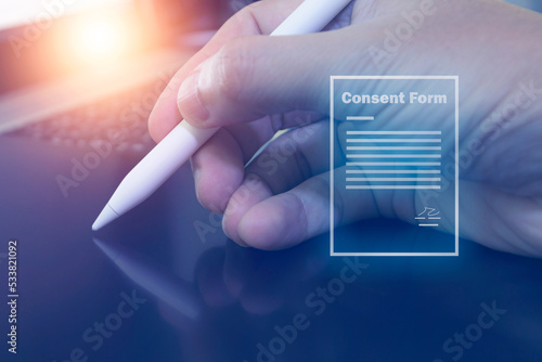 digital consent form , privacy management and digital data protection