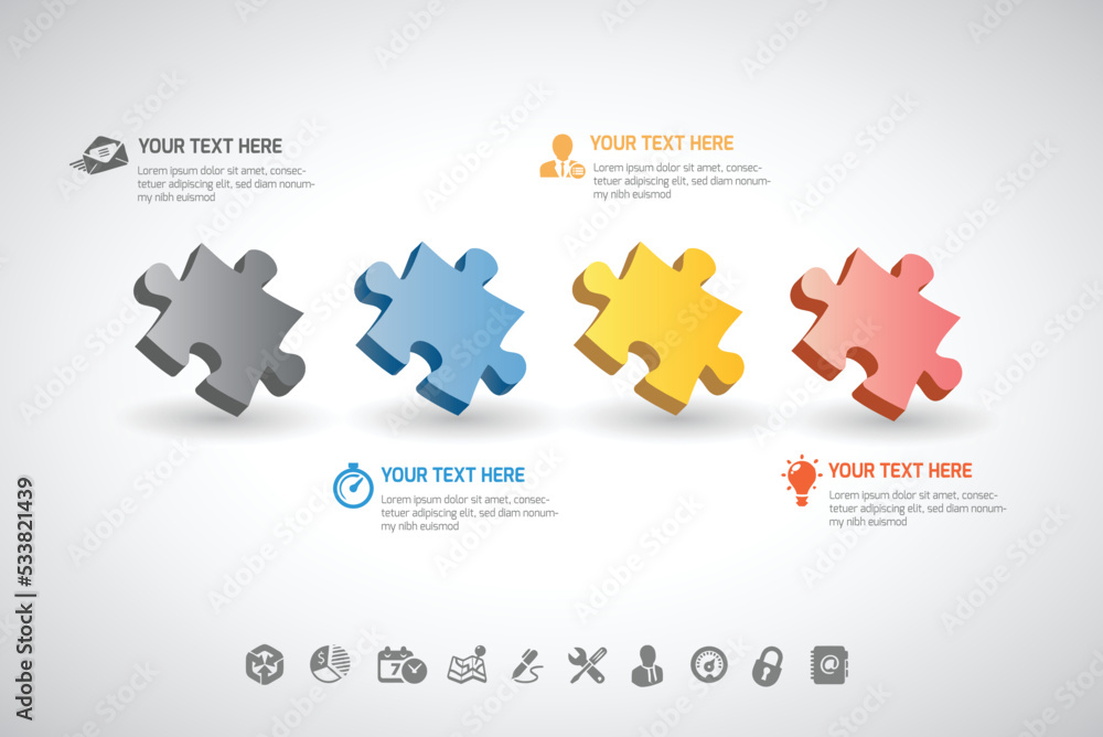 Puzzle business infographic vector template Puzzle business infographic vector template