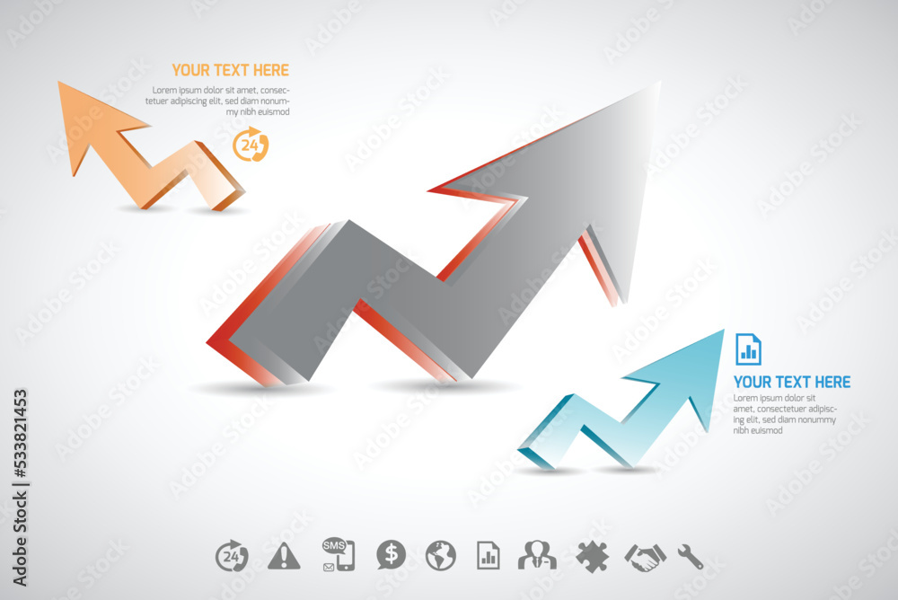 Arrow business infographic vector template
Arrow business infographic vector template