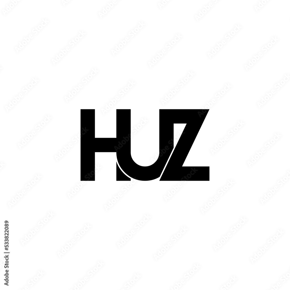 huz lettering initial monogram logo design huz lettering initial monogram logo design