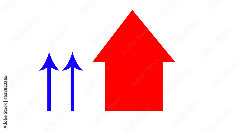 Red and Blue arrow icon, red color arrow indicator Symbol Red and Blue arrow icon, red color arrow indicator Symbol