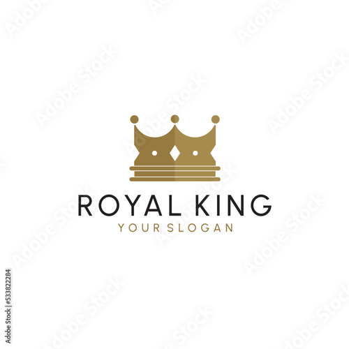 Crown Logo Royal King Queen abstract Logo design vector template. Geometric symbol Logotype concept icon.