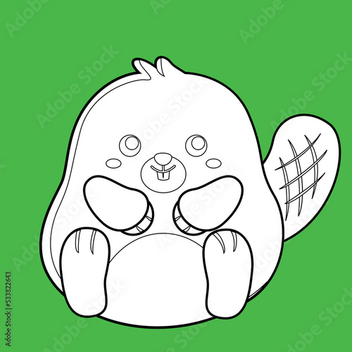 Cute Beaver Pond Animal Digital Stamp