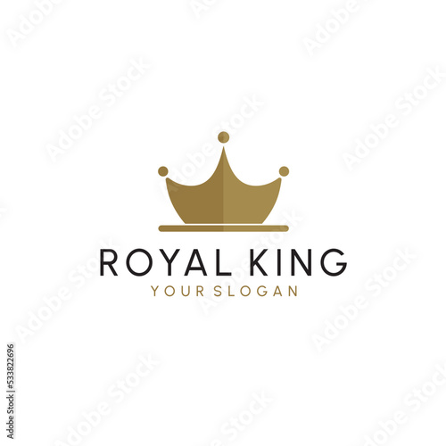 Crown Logo Royal King Queen abstract Logo design vector template. Geometric symbol Logotype concept icon.