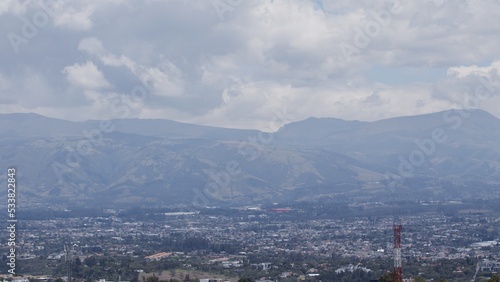 landscape valley town mountains andes Ecuador Cumbaya quito