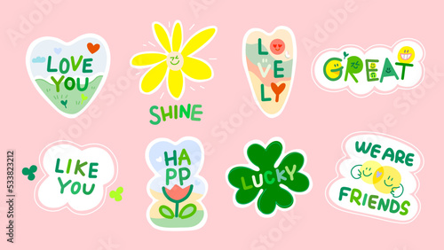 Lovely collection of graphic emotion sticker pack