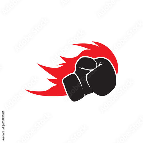 boxing gloves logo vector icon illustration