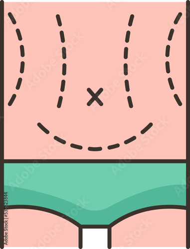 abdominoplasty line icon