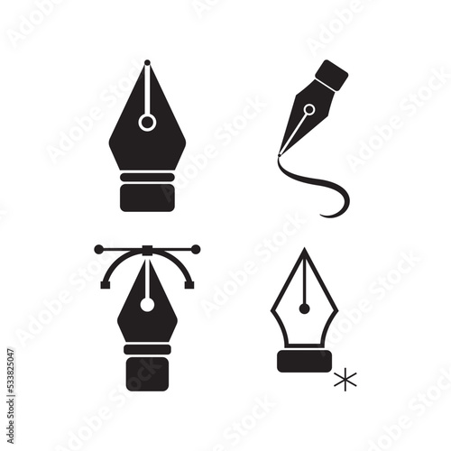 pen tool icon logo vector design