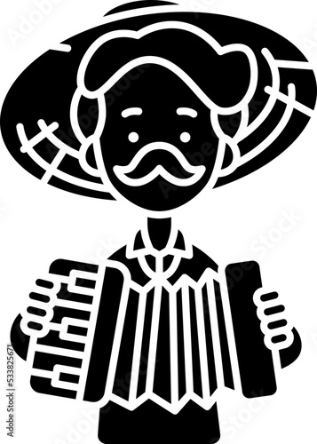 accordionist line icon