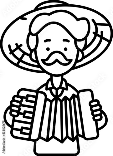 accordionist line icon
