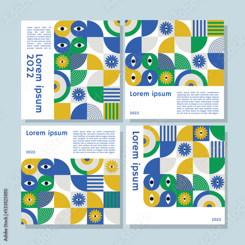 Abstract geomatric Social Media Post trendy design