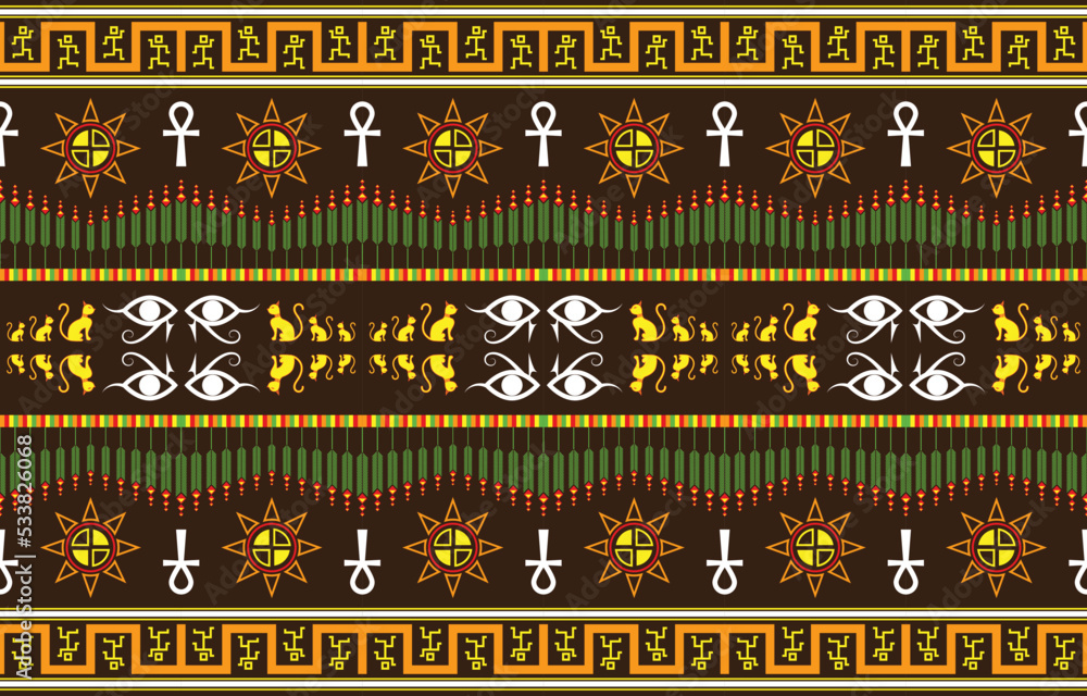 Ancient Egyptian ornament Tribal seamless pattern vintage ethnic of ...