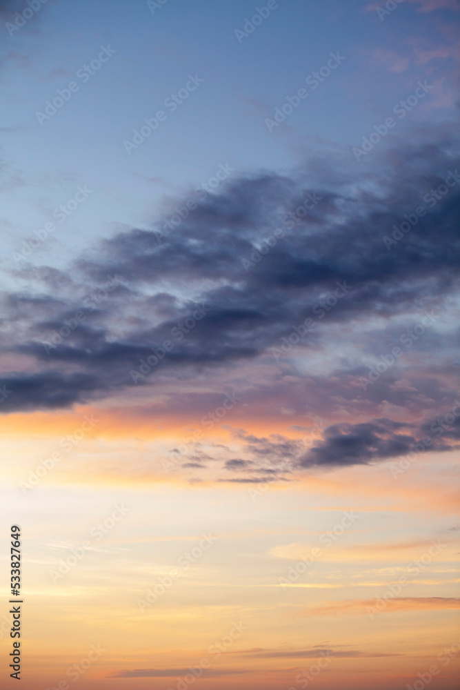 texture of sky during sunset clouds blue orange