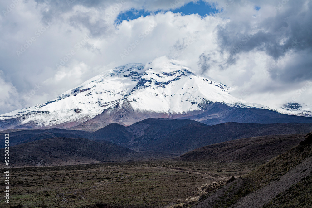 Landscape of El chimborazo, Ecuador, andes, andean mountains snow peak