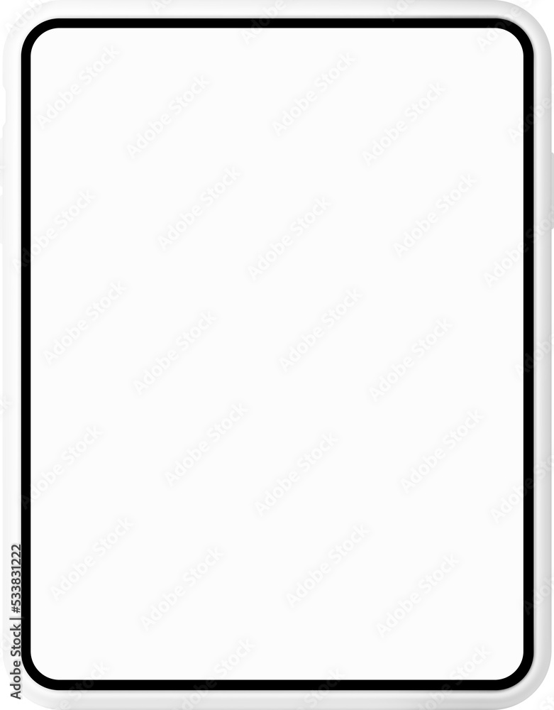 smartphone tablet 3d white screen. mobile phone Isolated illustration.