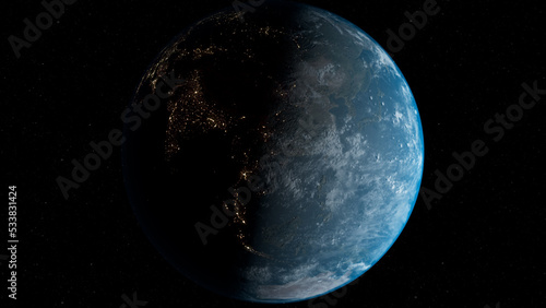 planet earth in space close starry background cosmic solar stars the world 