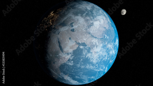planet earth in space starry background cosmic solar stars