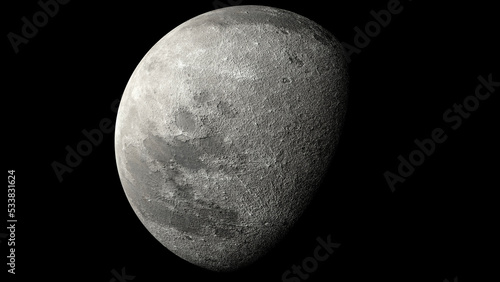 Moon close up in space close up starry background cosmic stars 