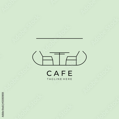 balcony cafe logo vector illustration design , home interior