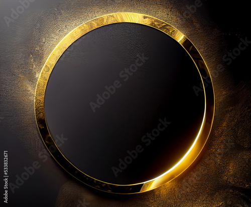 Wallpaper Mural Luxury golden circle background. modern background. Abstract golden ring with light lines background. 3D Rendering Torontodigital.ca