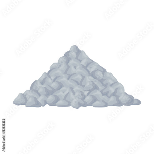 Building materials vector illustration. Piles of construction materials, rocks, planks, bricks, cement, sand on white background. Building, construction material, industrial concept