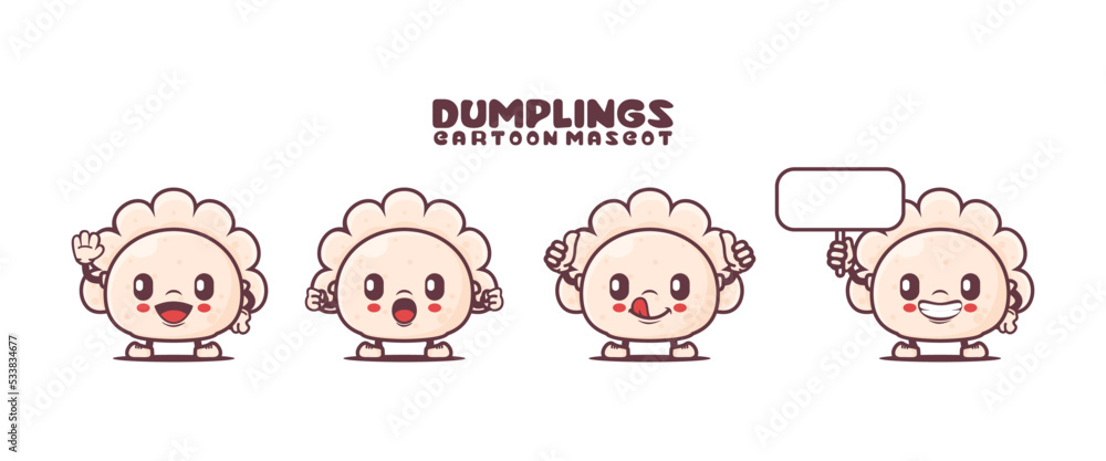 dumplings cartoon mascot with different expressions dumplings cartoon mascot with different expressions